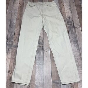 Vintage Levis 550 Orange Tab 33x32 White‎ Jeans Made in USA 1995 Mens Distressed